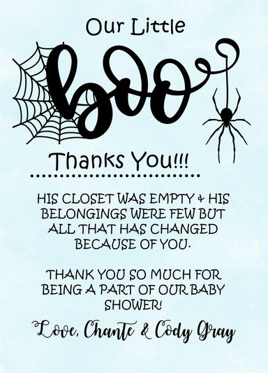 Boys Halloween Baby Shower Thank You Cards