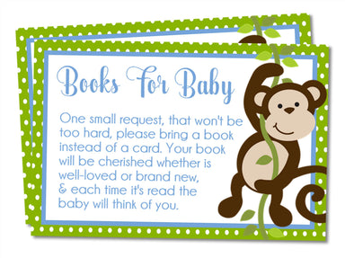 Boys Jungle Monkey Book Request Cards