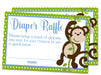 Boys Monkey Diaper Raffle Tickets