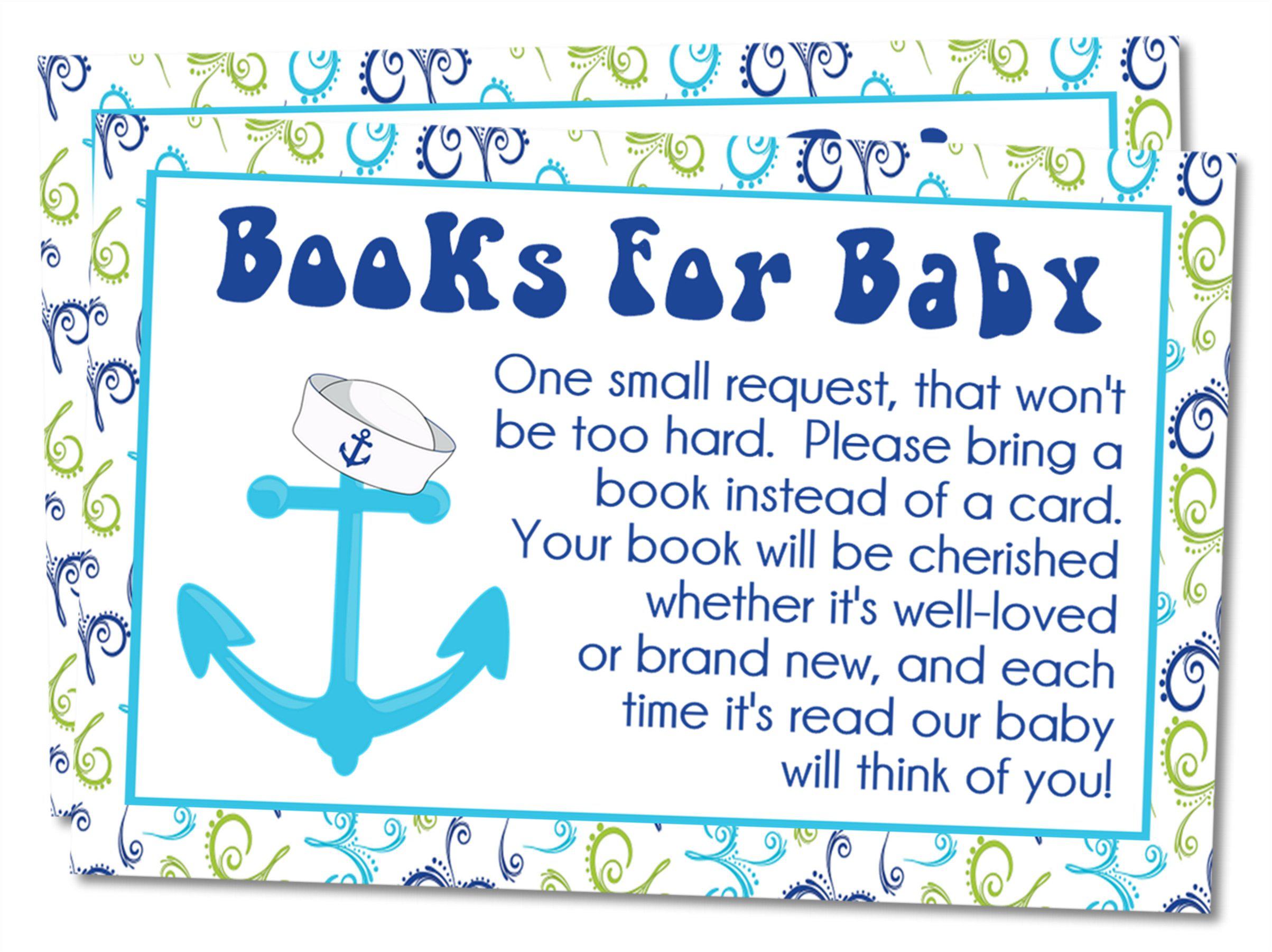 Boys Nautical Anchor Book Request Cards