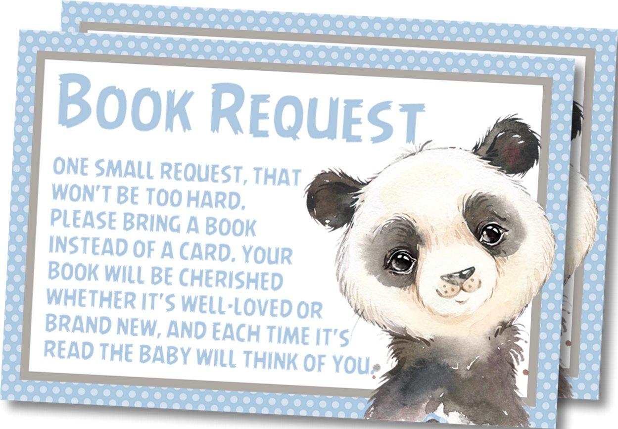 Boys Panda Book Request Cards