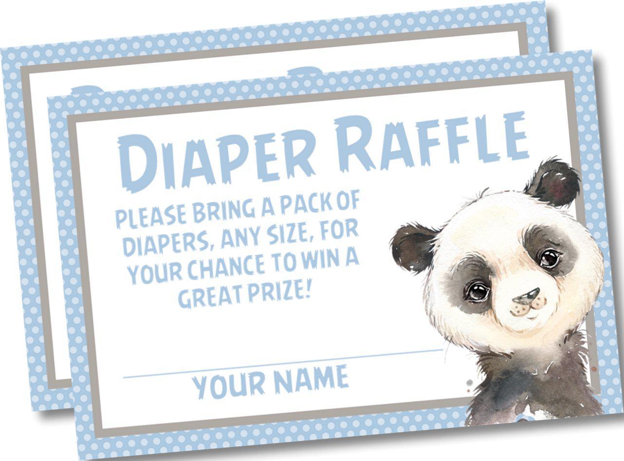Boys Panda Diaper Raffle Tickets