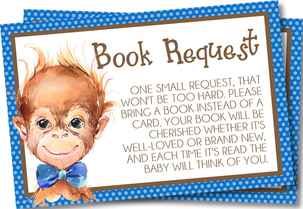 Boys Rainforest Book Request Cards