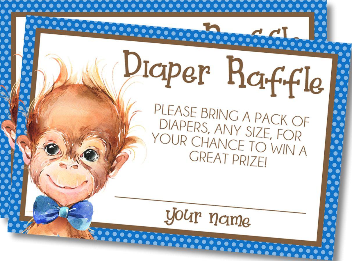 Boys Rainforest Diaper Raffle Tickets