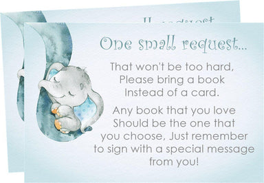 Boys Safari Elephant Book Request Cards