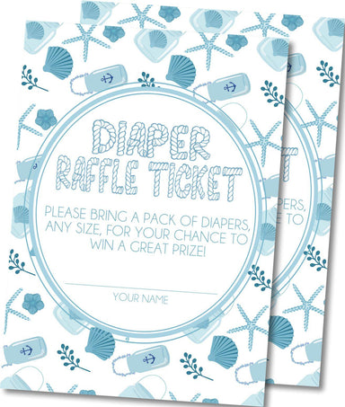 Boys Starfish Beach Diaper Raffle Tickets