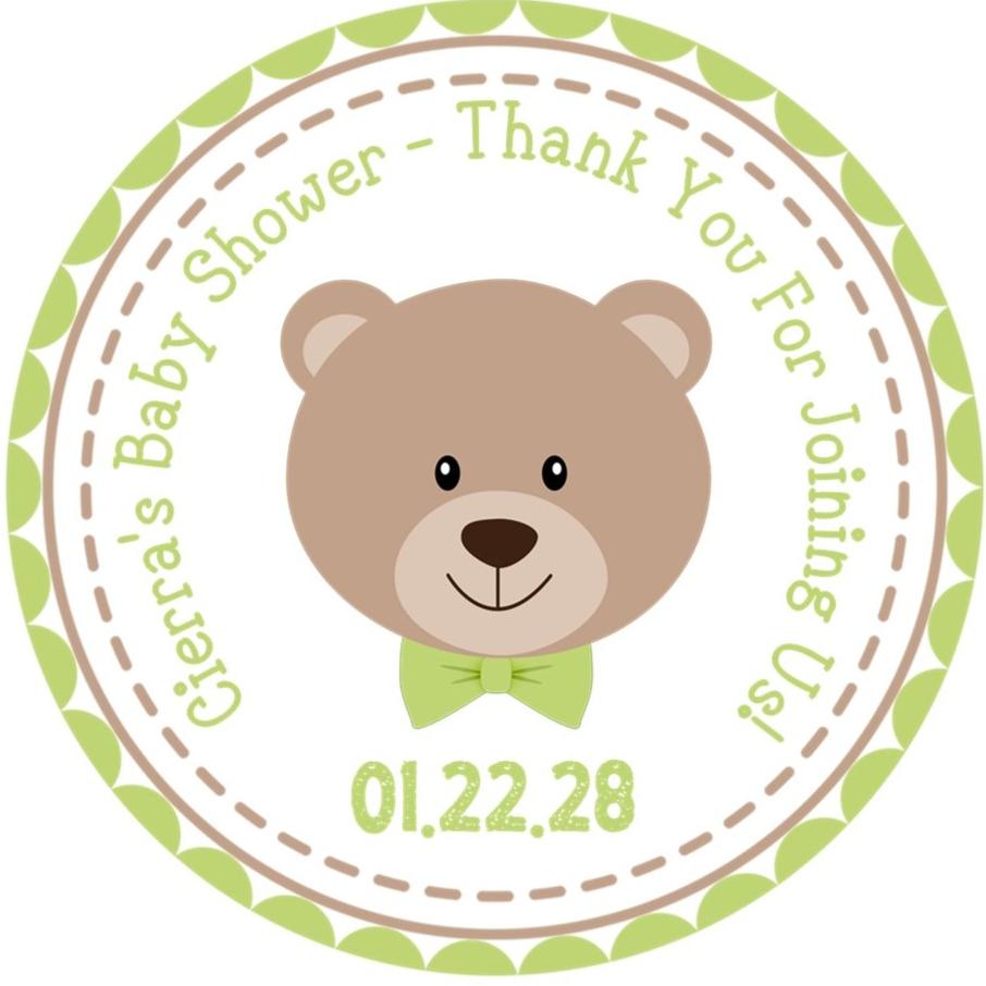 Boys Teddy Bear Baby Shower Stickers