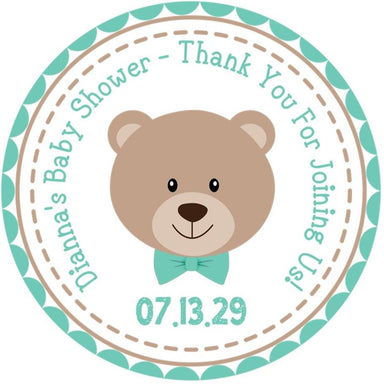 Boys Teddy Bear Baby Shower Stickers