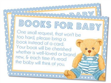 Boys Teddy Bear Book Request Cards