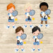 Boys Tennis Birthday Party Stickers Or Favor Tags