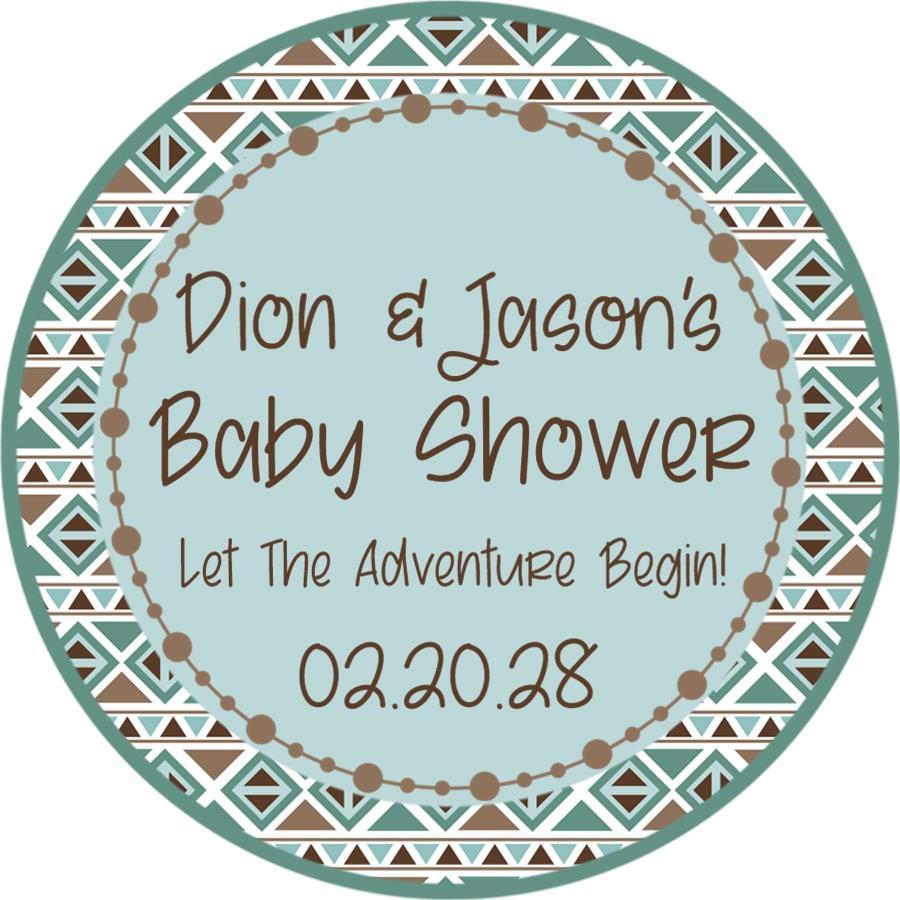 Boys Tribal Baby Shower Stickers Or Favor Tags
