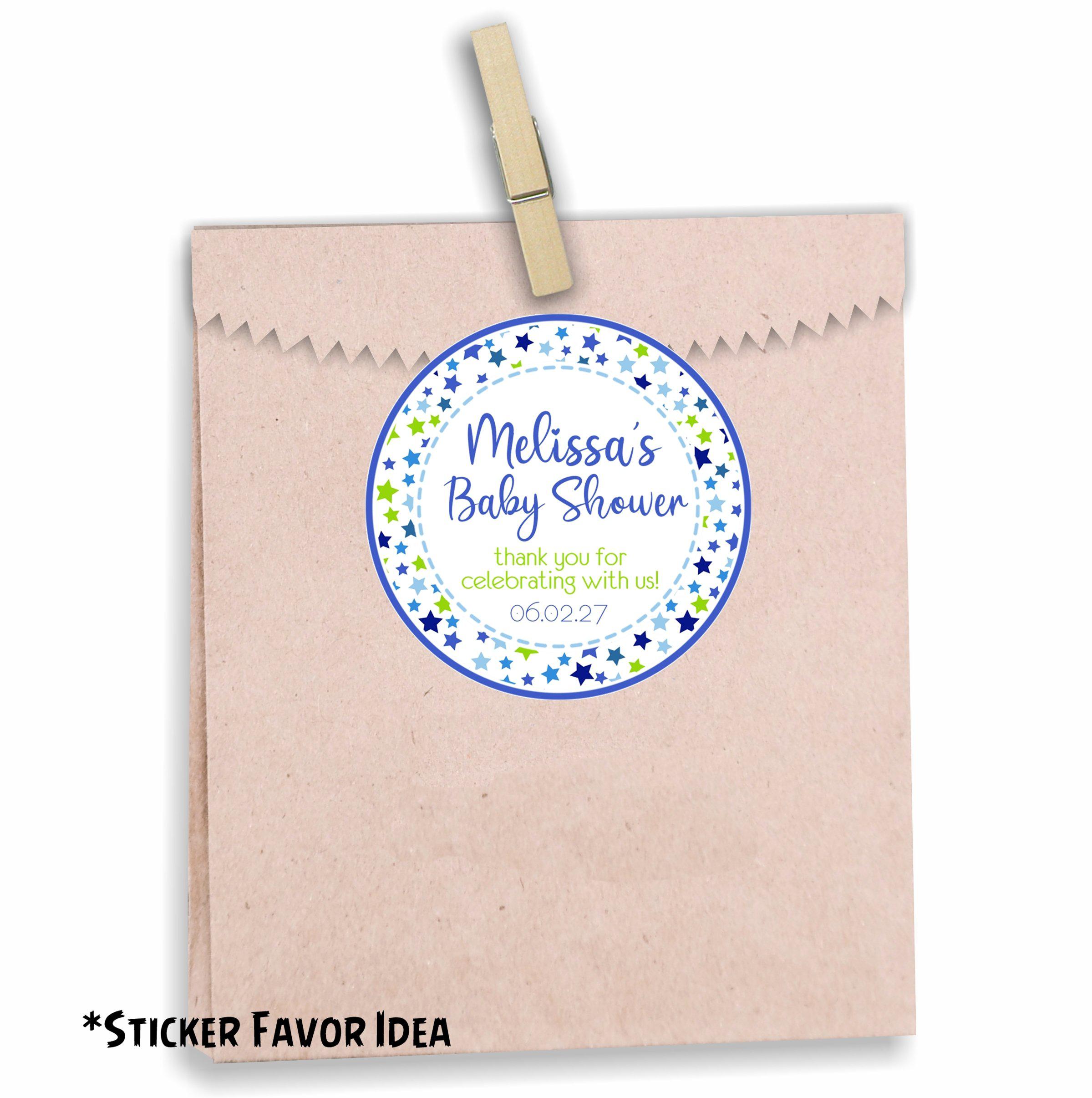 Boys Twinkle Little Star Baby Shower Stickers Or Favor Tags