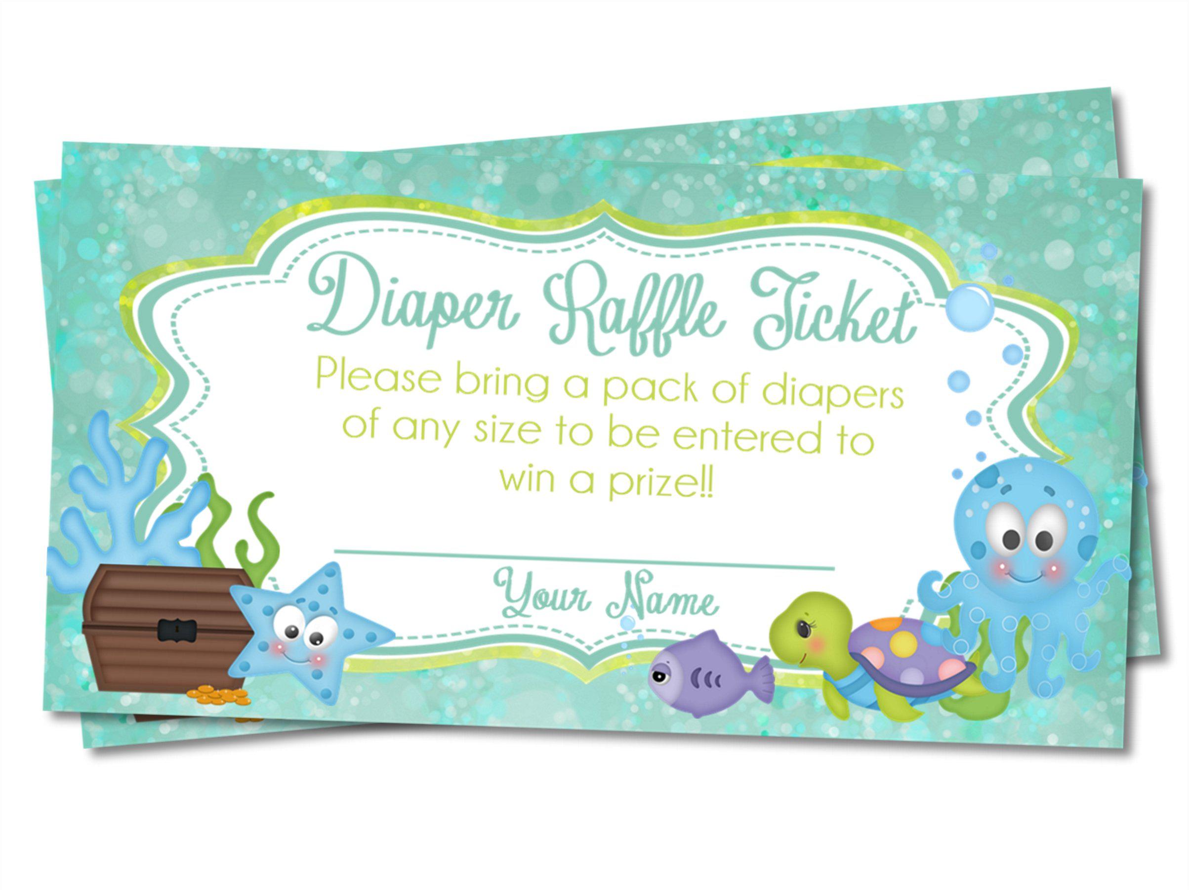 Boys Under The Sea Diaper Raffle Tickets