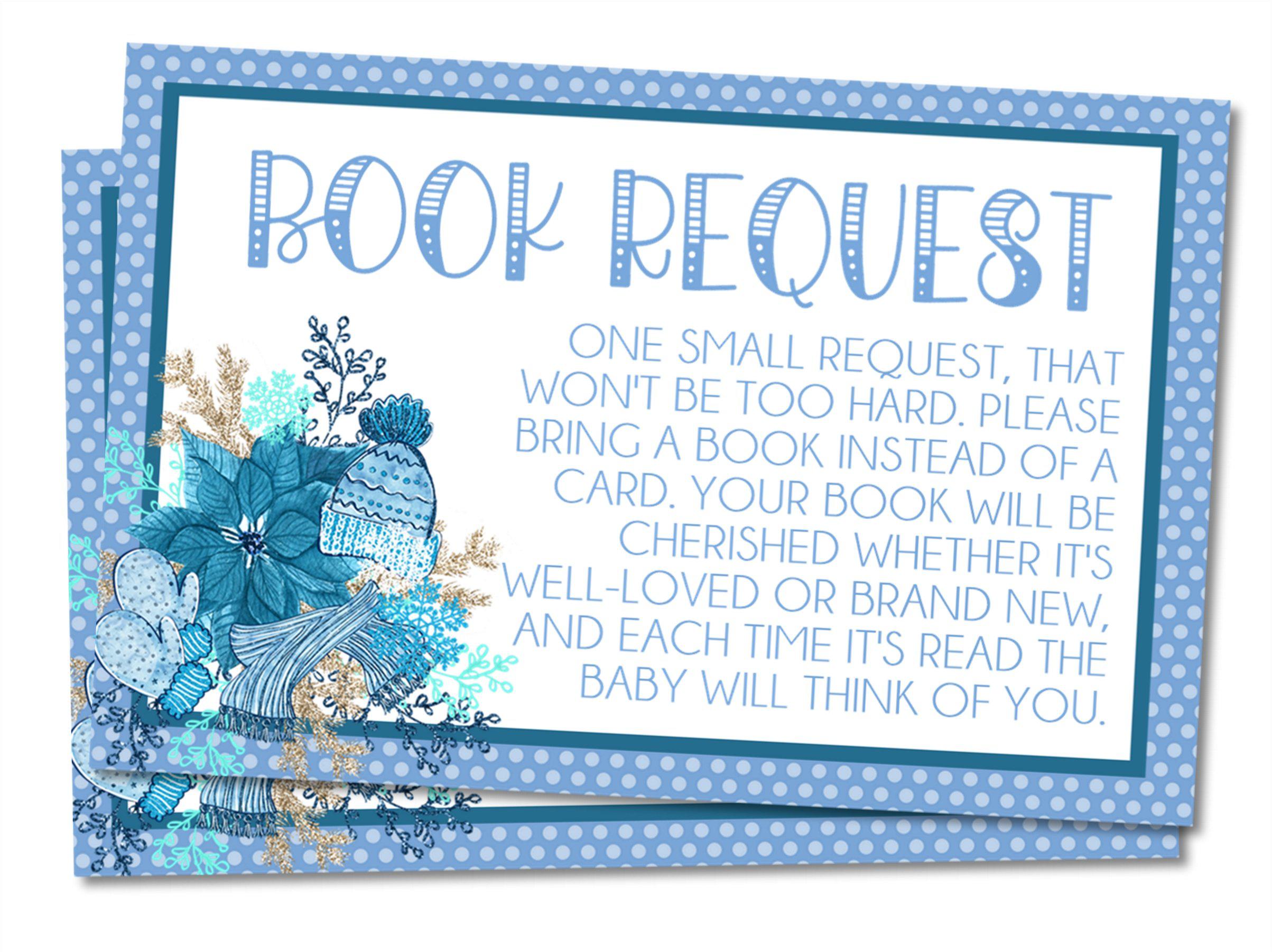 Boys Winter Book Request Cards