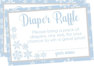 Boys Winter Snowflake Diaper Raffle Tickets
