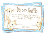 Boys Woodlands Animals Diaper Raffle Tickets