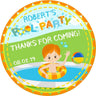 Boys Pool Birthday Party Stickers