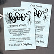Boys blue halloween baby shower thank you cards