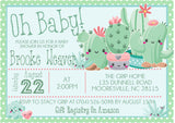 Boys cactus baby shower invitation cards