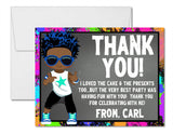 Boys hip hop birthday thank you cards