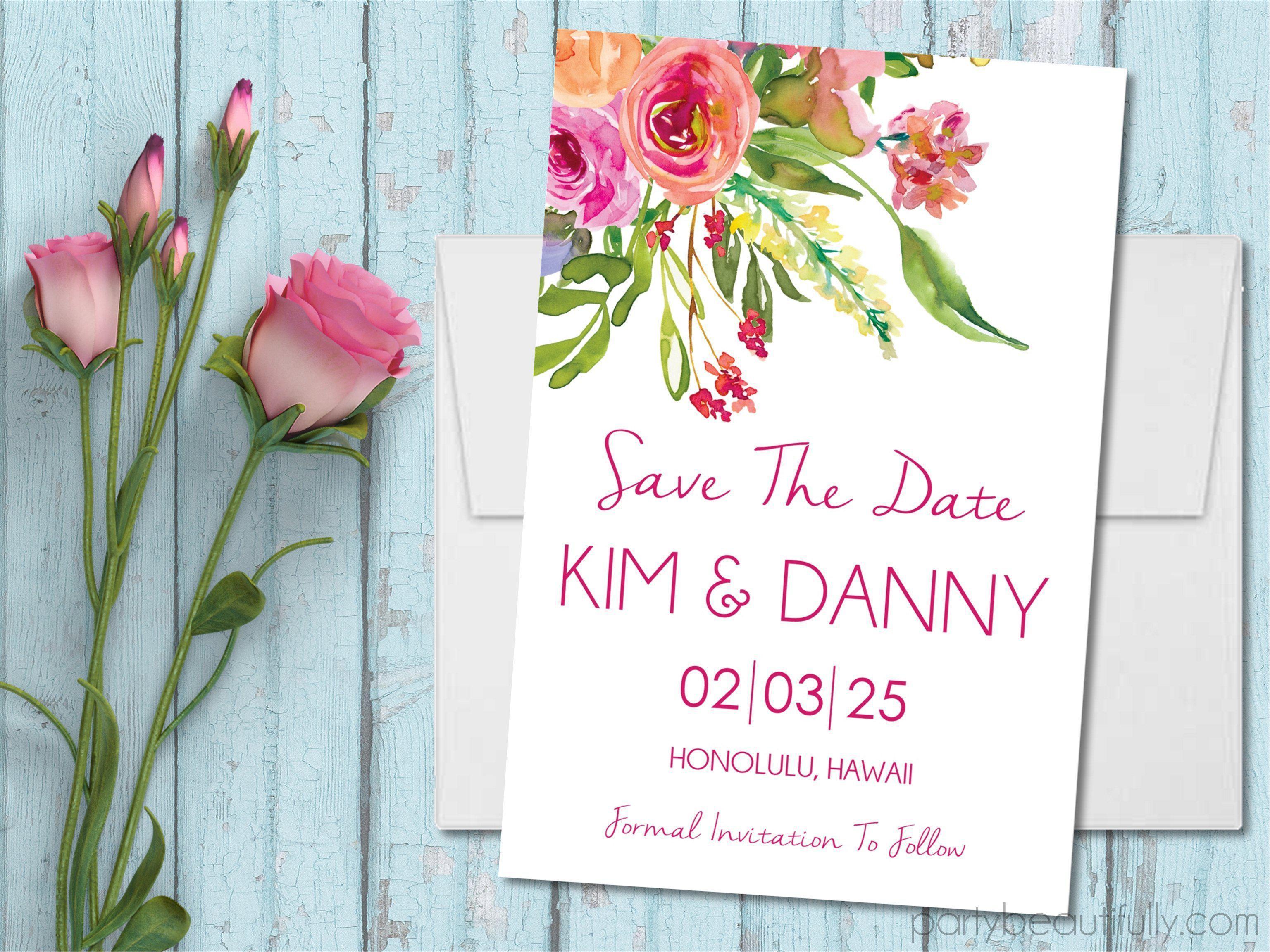 Bright Wildflower Wedding Save The Date Cards