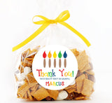 Bright painting theme party favor label