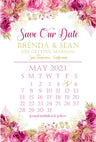 Bright pink gold save the dates for weddings