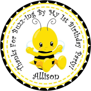 Bumble Bee 1st Birthday Party Stickers