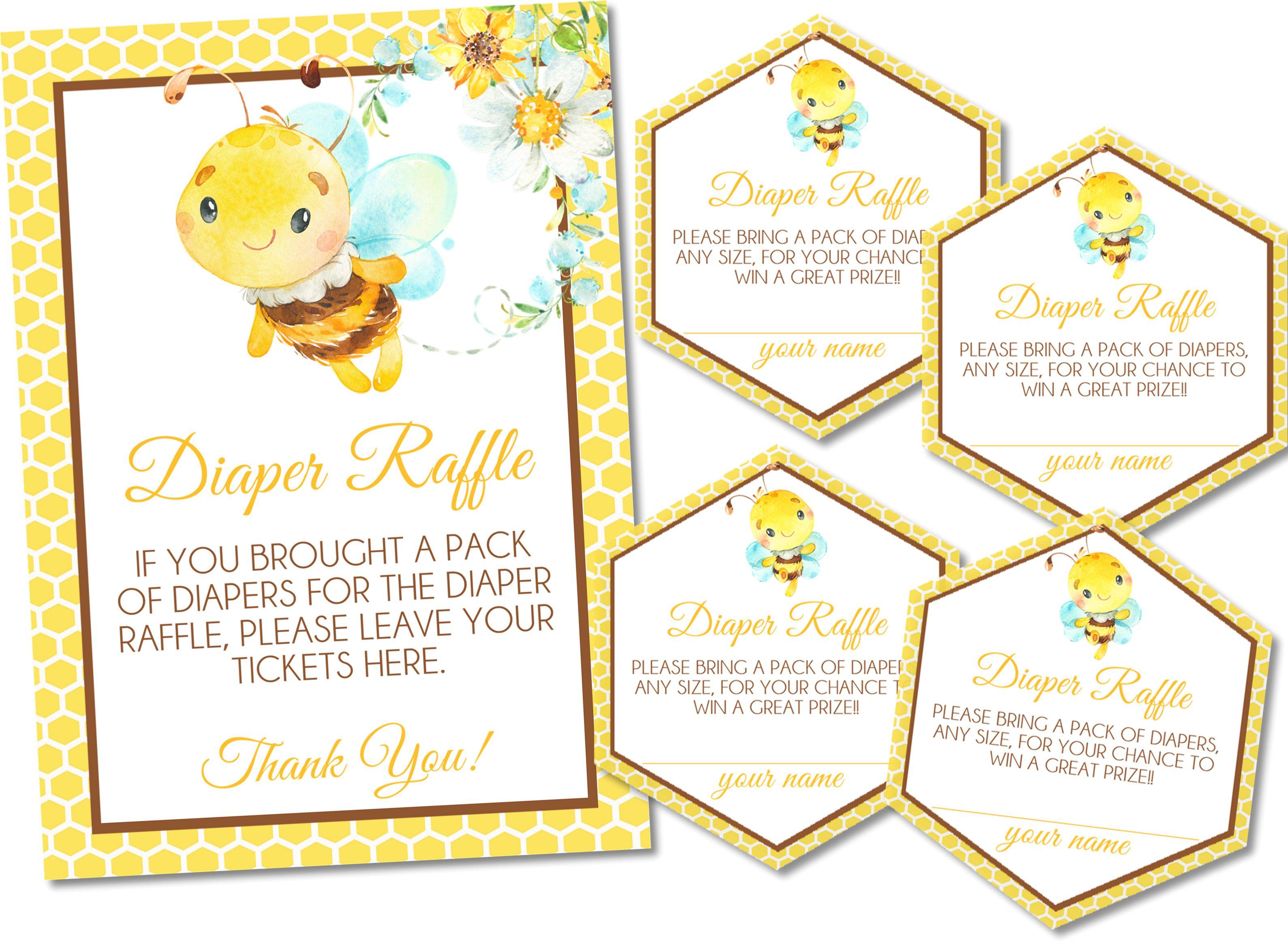 Bumble Bee Diaper Raffle Tickets