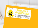 Bumble bee personalized return address labels