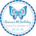 Butterfly Birthday Party Stickers Or Favor Tags