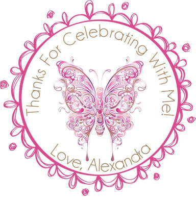 Butterfly Birthday Party Stickers