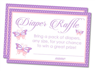 Butterfly Diaper Raffle Tickets