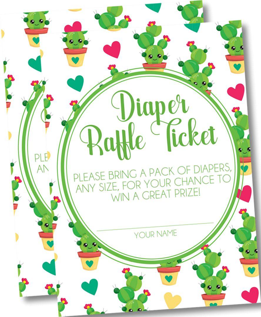 Cactus Diaper Raffle Tickets
