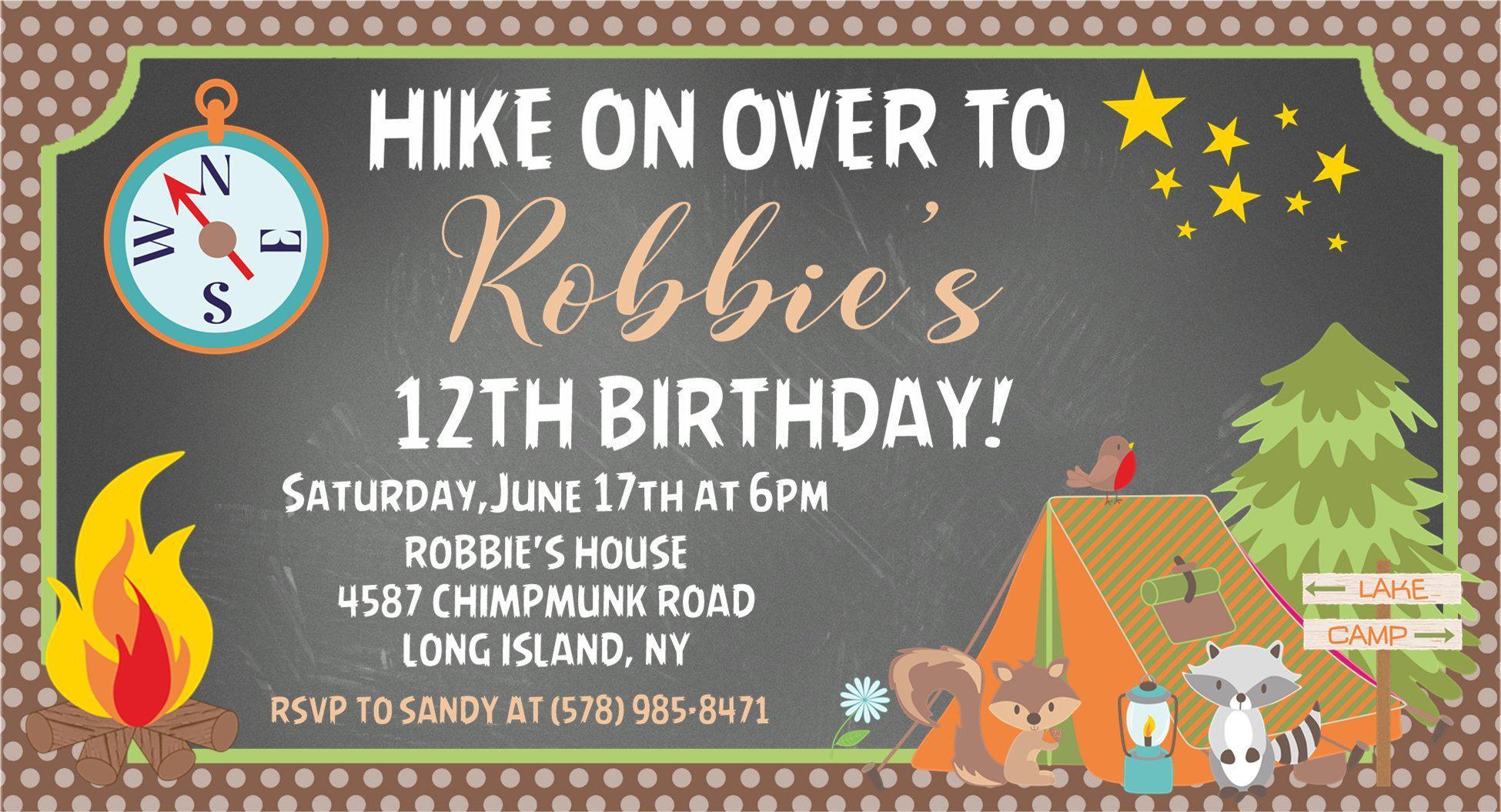 Camping Birthday Party Invitations