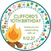 Camping Birthday Party Stickers Or Favor Tags
