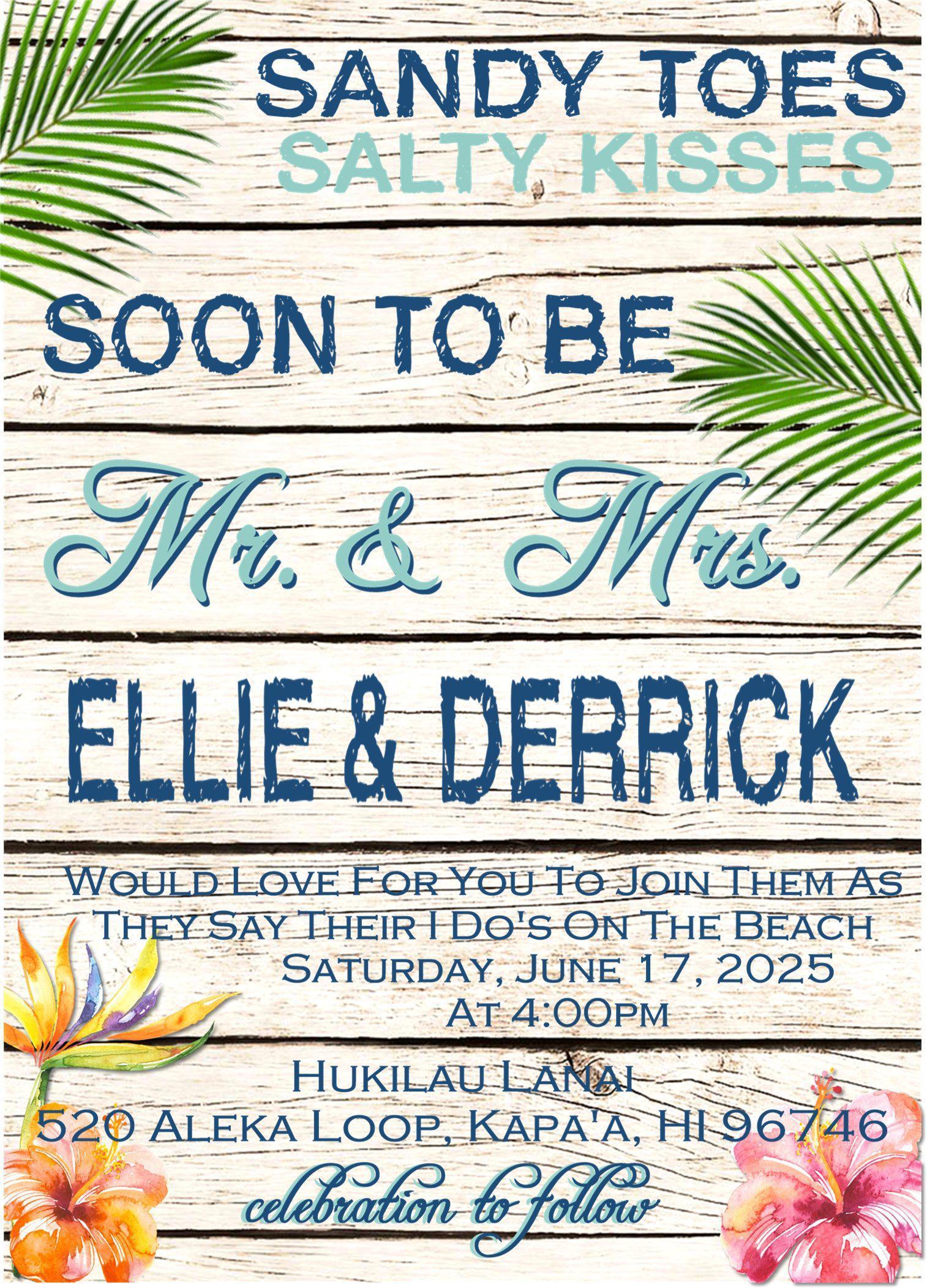 Casual Beach Wedding Invitations + RSVP Cards