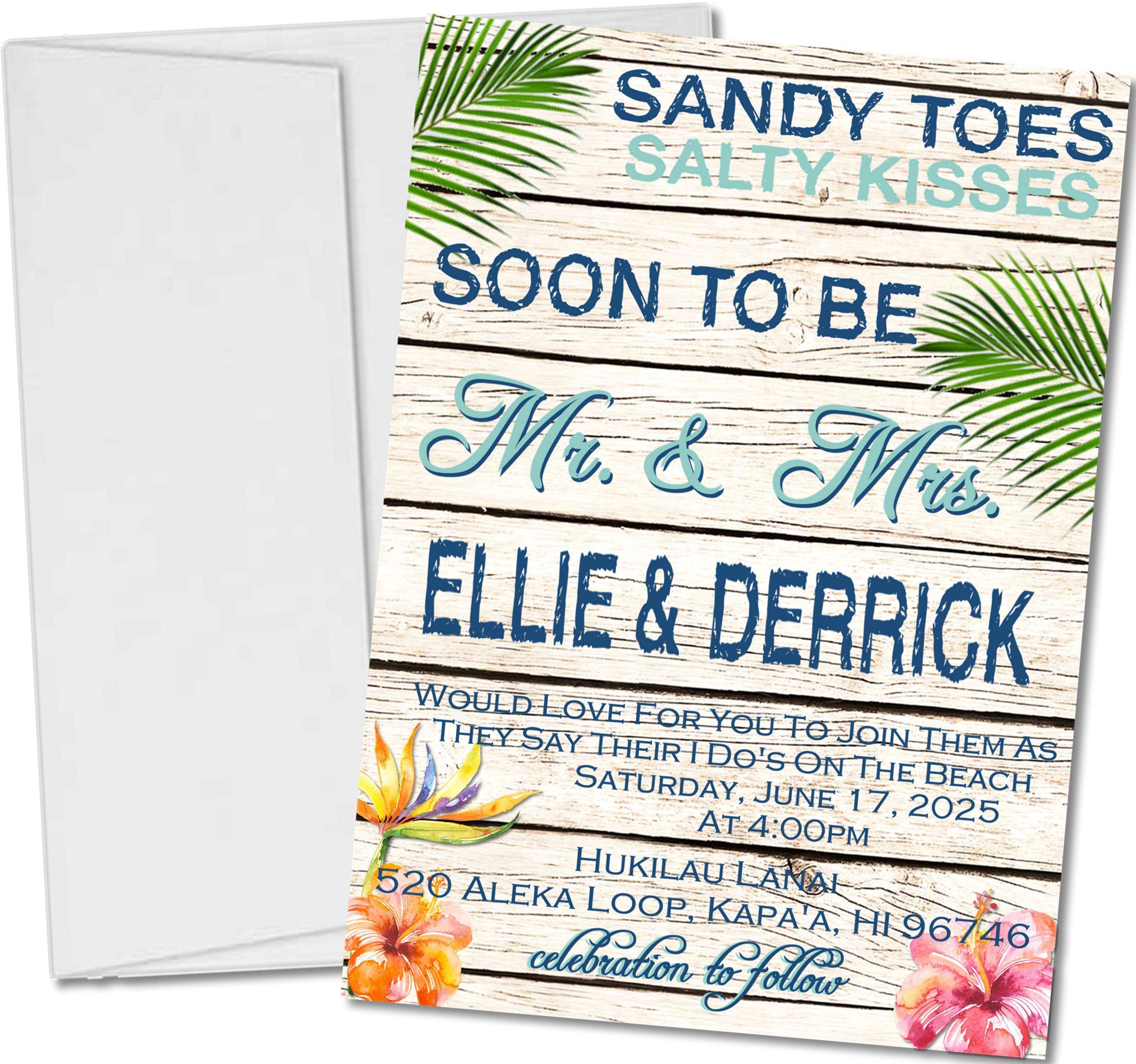 Informal Beach Wedding Invitation Wording