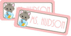 Cat Back To School Supply Name Labels