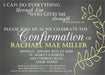 Chalkboard And Yellow Confirmation Invitations