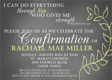 Chalkboard and yellow Confirmation invitation