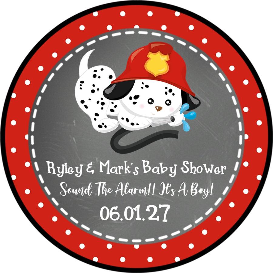 Chalkboard firefighter baby theme sticker