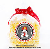 Chalkboard firefighter theme sticker for kids party