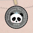 Chalkboard panda party favor label