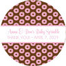Chocolate donut background baby shower favor label