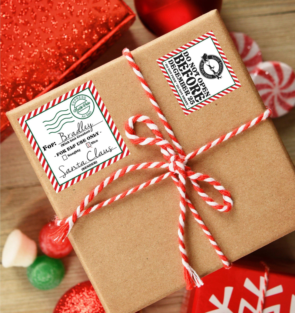 Christmas Santa package label sticker collection