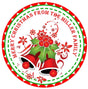Christmas bells sticker with red and green holiday colors