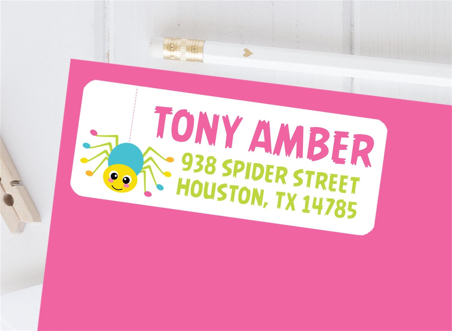 Colorful Spider Address Labels