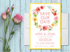 Colorful Wildflower Wedding Save The Date Cards