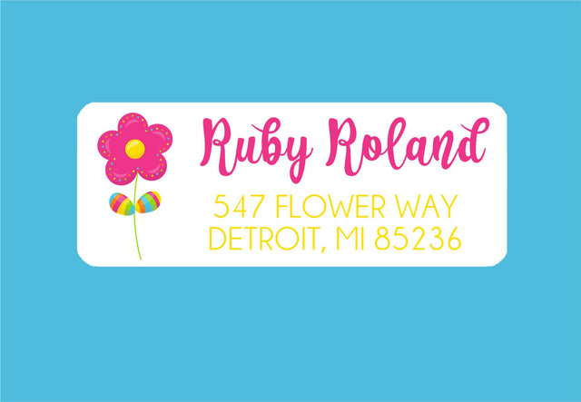 Colorful flower mailing labels